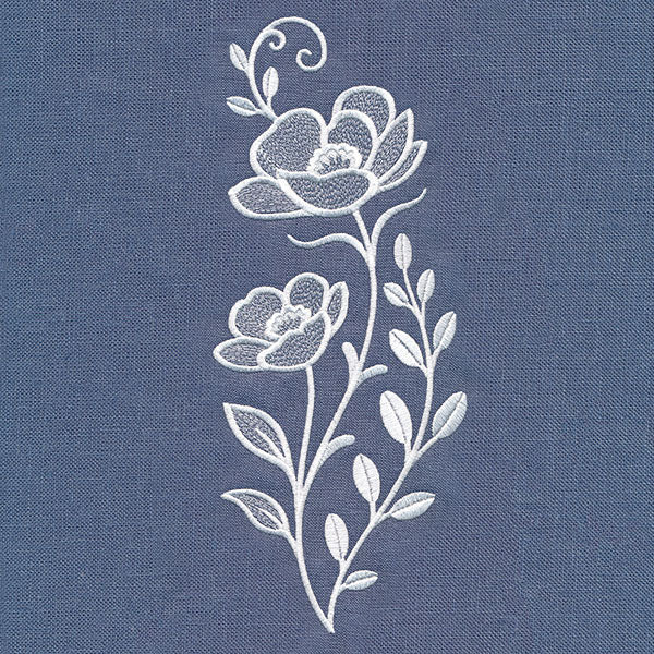Classic Blooms Tall Border 2 (Whitework) - Image 5