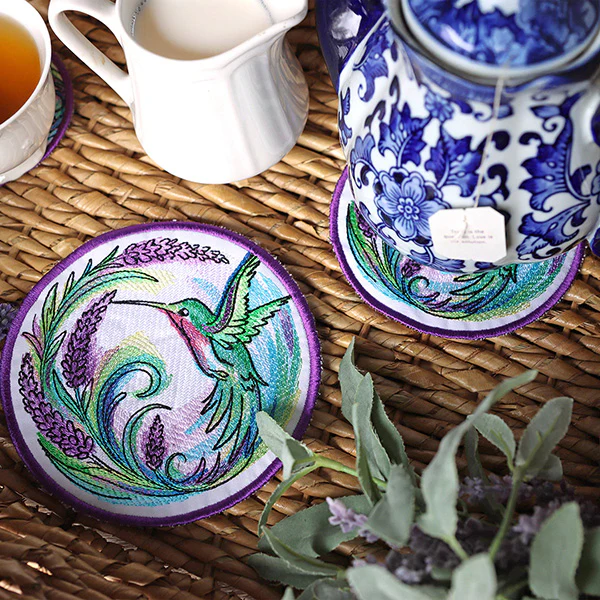 Lavender Hummingbird Trivet (In-the-Hoop) - Image 4