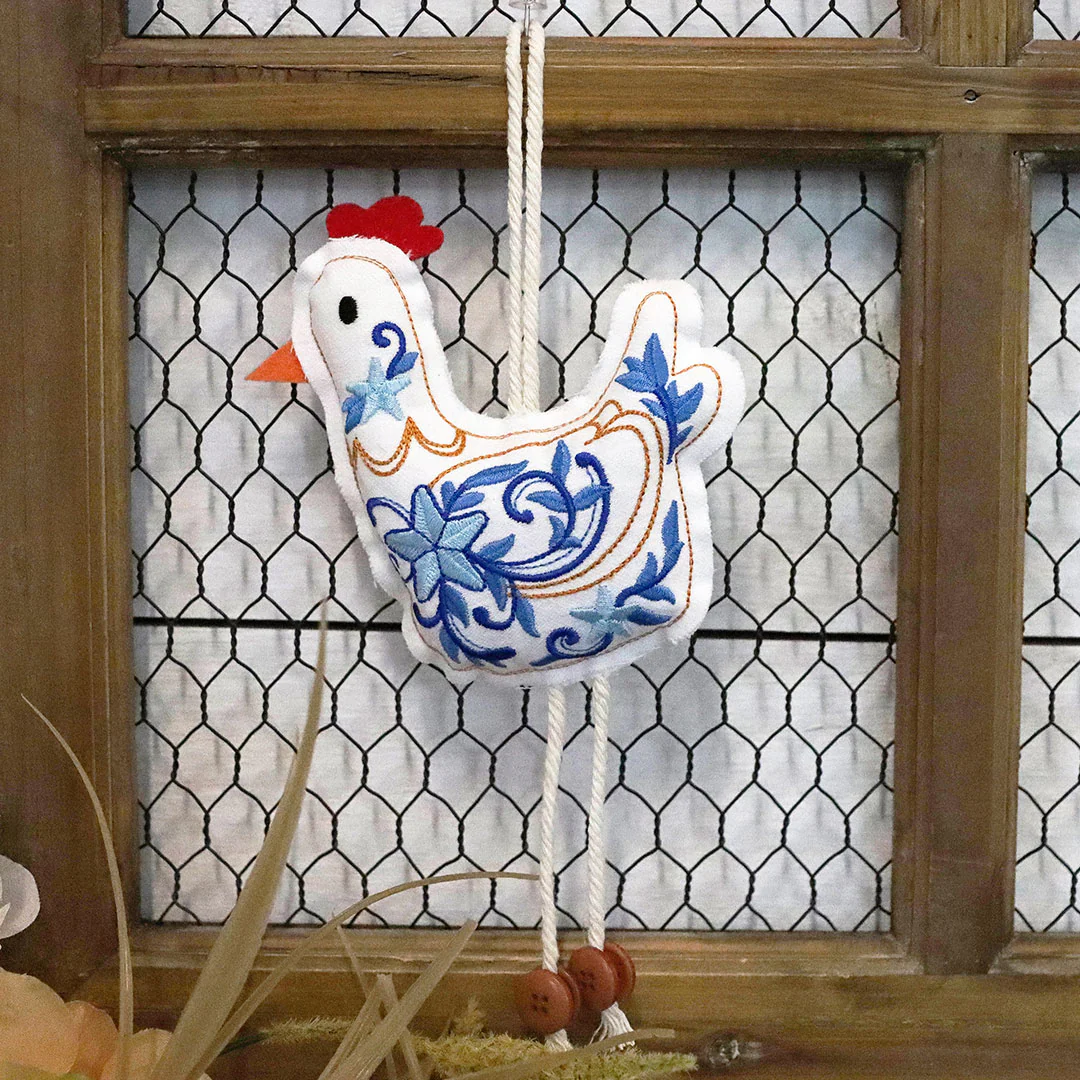 Folk Art Hen Stuffie (In-the-Hoop) - Image 3