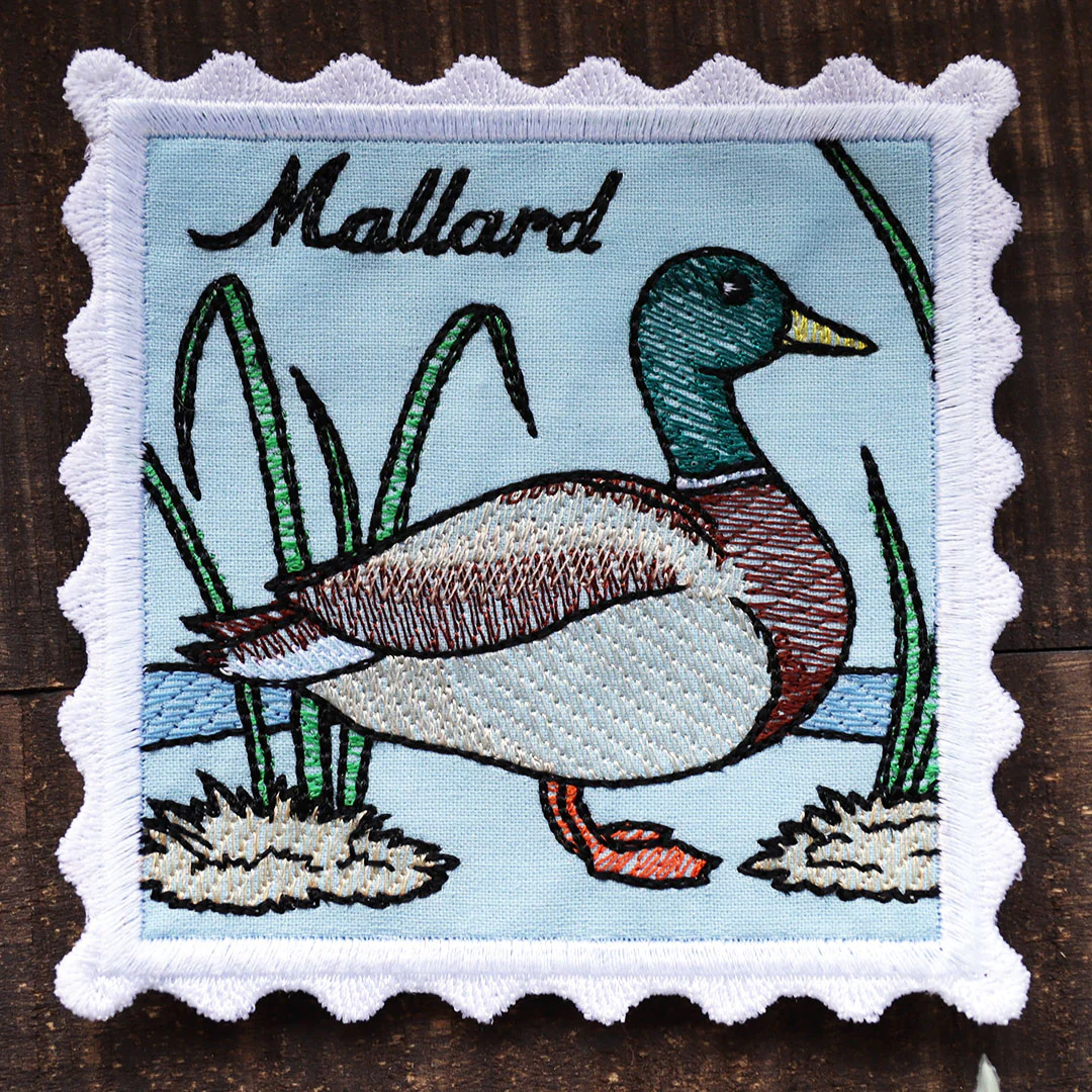 Lace Edge Bird Stamp Coaster - Mallard (In-the-Hoop) - Image 4