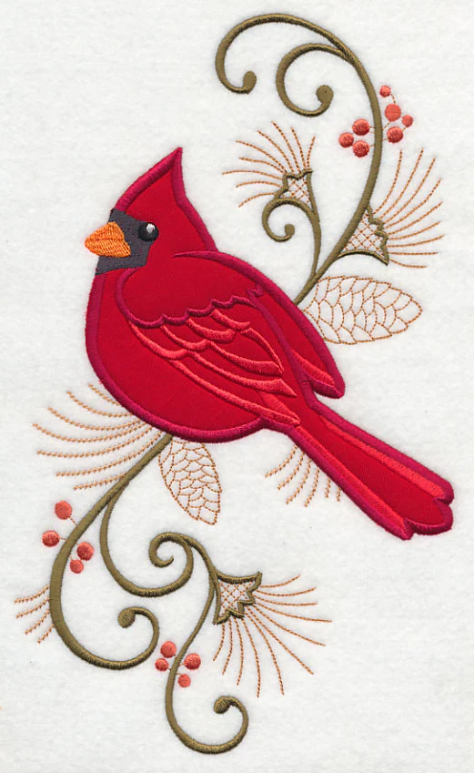 Elegant Cardinal Spray (Applique) - Image 5