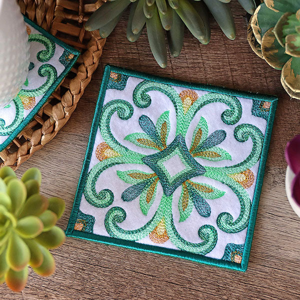Elegant Color Theory Square Coaster (In-the-Hoop) - Image 4