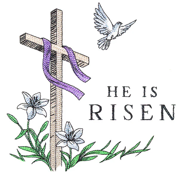 Elegant He is Risen Cross with Dove - Image 5