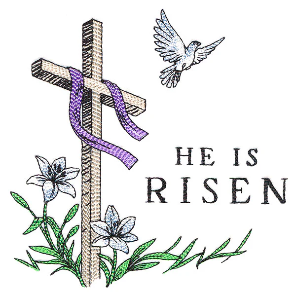 Elegant He is Risen Cross with Dove - Image 7