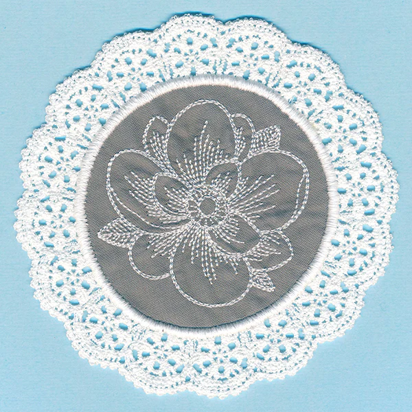 Elegant Magnolia Fabric Doily (Lace) - Image 2