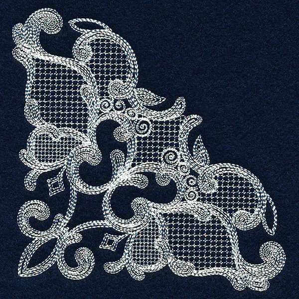 Elegant Swirls Corner (Whitework) - Image 3