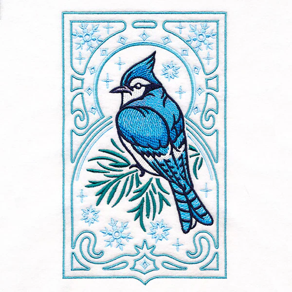 Elegant Winter Bird Panel - Blue Jay - Image 7