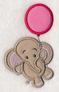 Elephant with Balloon (Applique) - Image 2