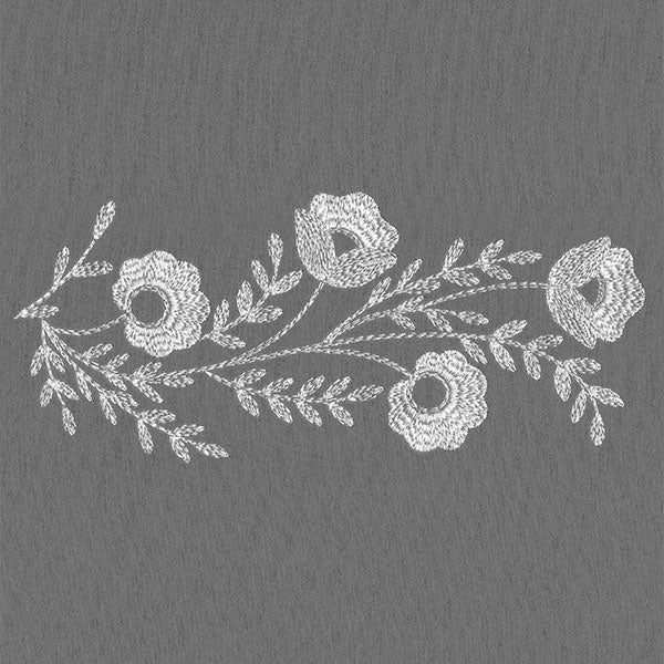 Embellished with Blooms Border (Whitework) - Image 2