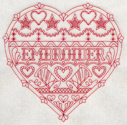 Embroider Heart (Redwork) - Image 2