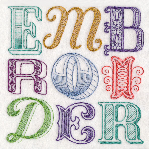 Embroider Typography Square