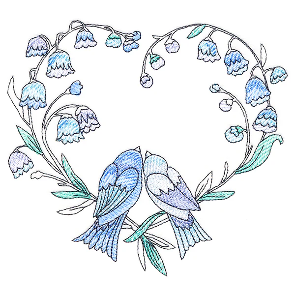 Enamored Lovebirds in Bloom - Image 2