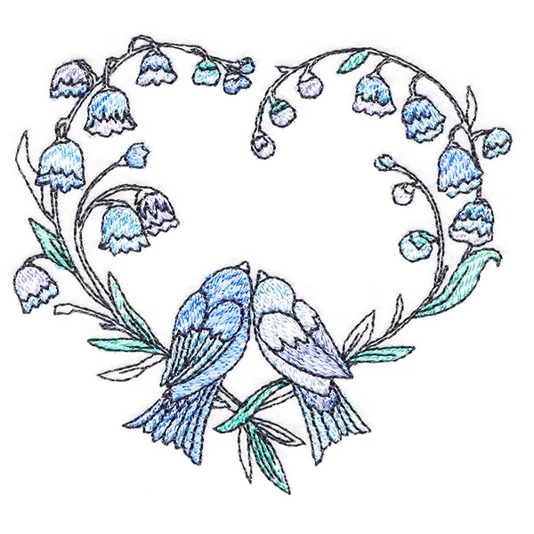 Enamored Lovebirds in Bloom - Image 4