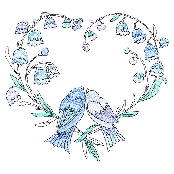 Enamored Lovebirds in Bloom - Image 5