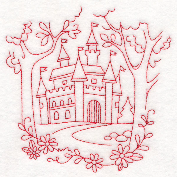 Enchanted Fairy Tale - Castle (Redwork) - Image 3
