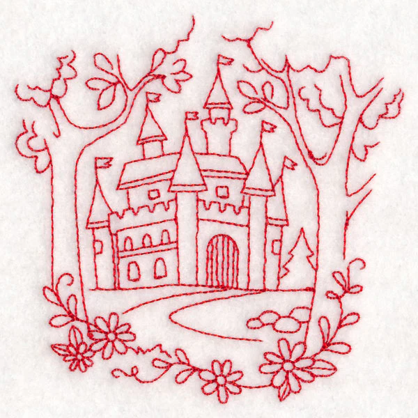 Enchanted Fairy Tale - Castle (Redwork) - Image 5