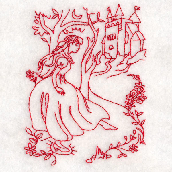 Enchanted Fairy Tale - Cinderella (Redwork) - Image 5