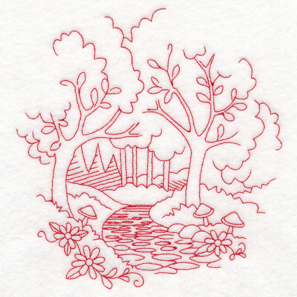Enchanted Fairy Tale - Forest (Redwork) - Image 2