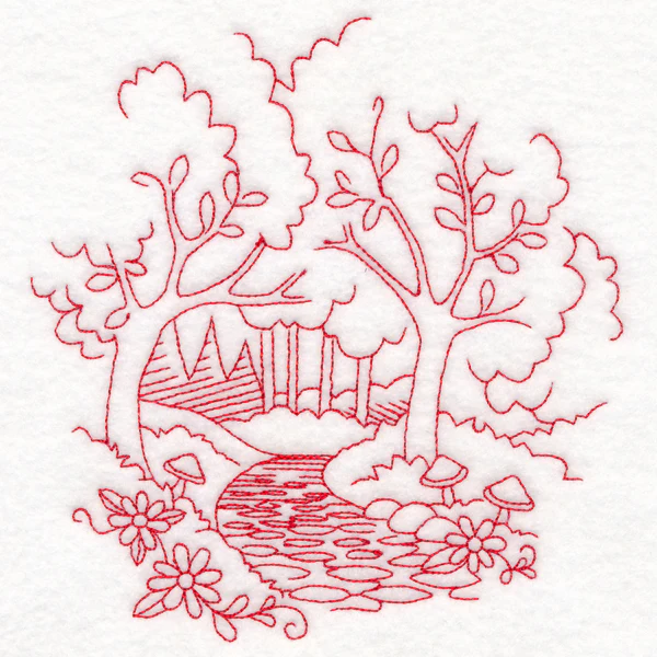 Enchanted Fairy Tale - Forest (Redwork) - Image 3