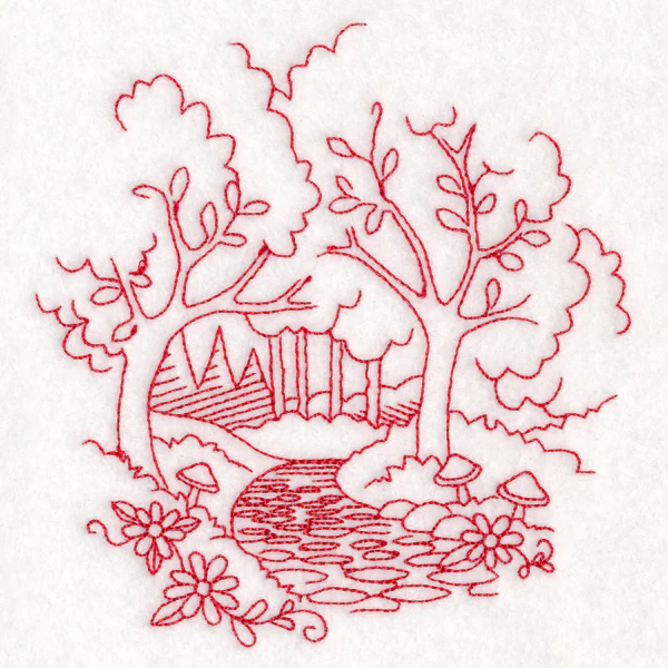 Enchanted Fairy Tale - Forest (Redwork) - Image 4