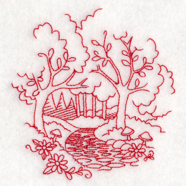 Enchanted Fairy Tale - Forest (Redwork) - Image 5