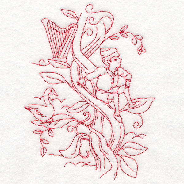 Enchanted Fairy Tale - Jack and the Beanstalk (Redwork) - Image 2