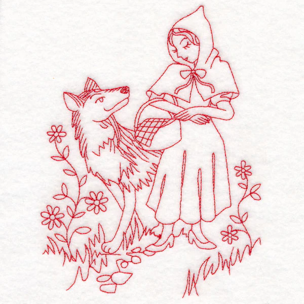 Enchanted Fairy Tale - Red Riding Hood (Redwork) - Image 2