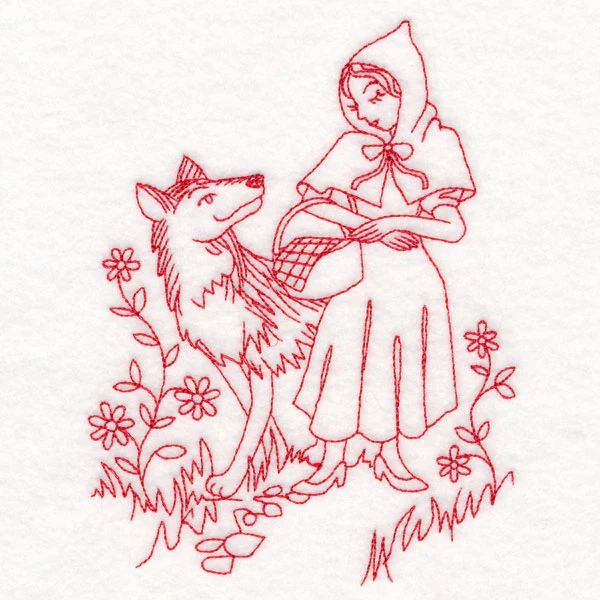 Enchanted Fairy Tale - Red Riding Hood (Redwork) - Image 3
