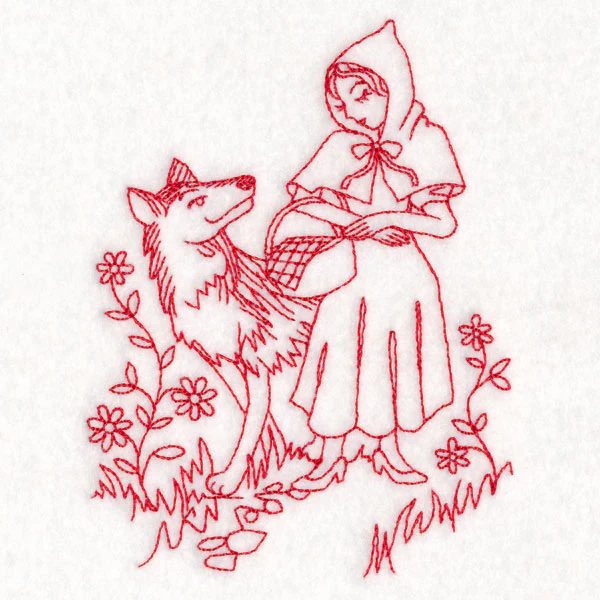 Enchanted Fairy Tale - Red Riding Hood (Redwork) - Image 4