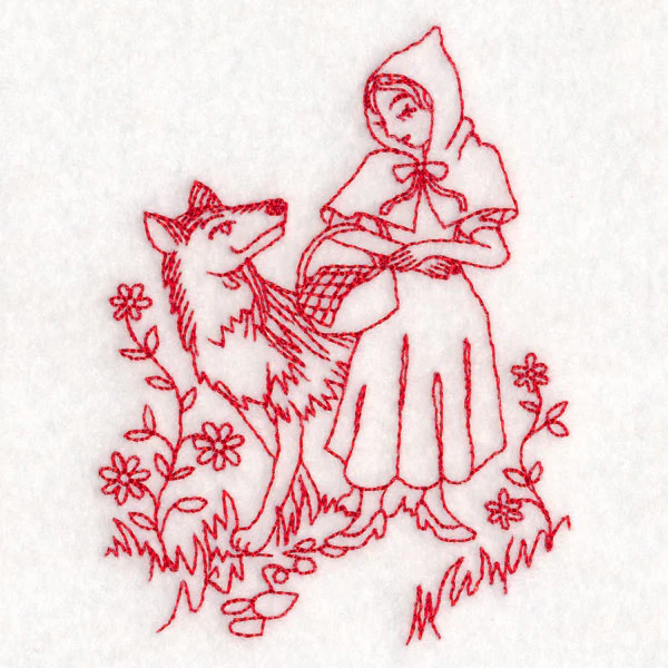 Enchanted Fairy Tale - Red Riding Hood (Redwork) - Image 5