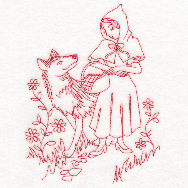 Enchanted Fairy Tale - Red Riding Hood (Redwork) - Image 6