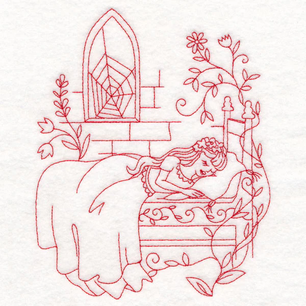 Enchanted Fairy Tale - Sleeping Beauty (Redwork) - Image 2