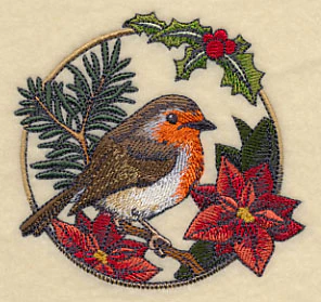 European Robin in Christmas Blooms - Image 5