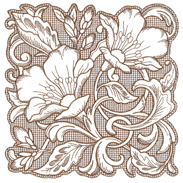 Evening Desert Primrose Square (Trapunto) - Image 2