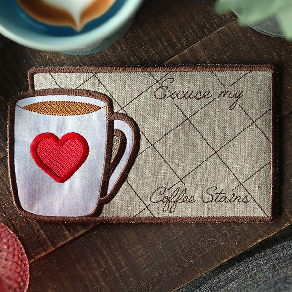 Excuse My Coffee Stains Mug Rug (In-the-Hoop) - Image 5