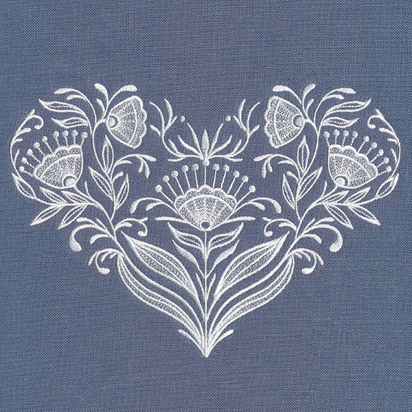 Exquisite Whitework Heart - Image 3