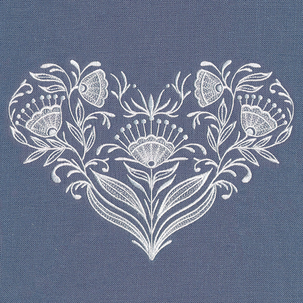Exquisite Whitework Heart - Image 5