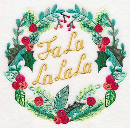 Fa La La Wreath in Watercolor - Image 2