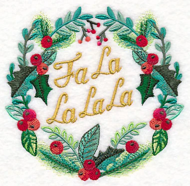 Fa La La Wreath in Watercolor - Image 3