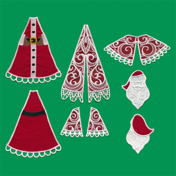 Fabric Santa in 3D (Lace) - Image 2