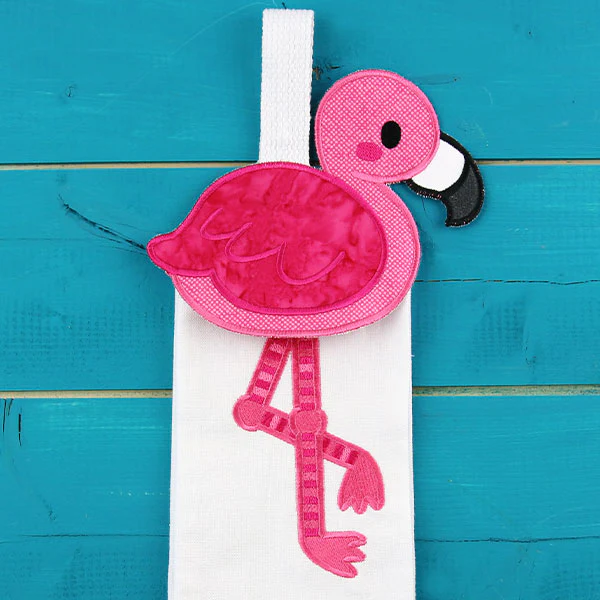 Fabulous Flamingo Towel Topper (In-the-Hoop) - Image 3