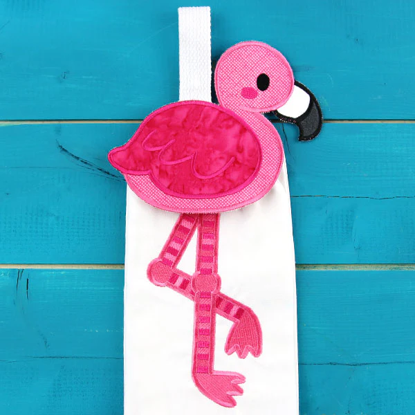 Fabulous Flamingo Towel Topper (In-the-Hoop) - Image 5