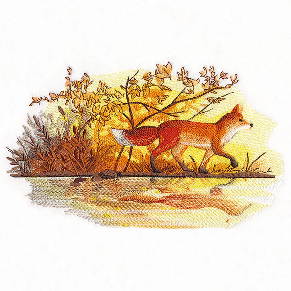 Fall Fox by Water - Image 3