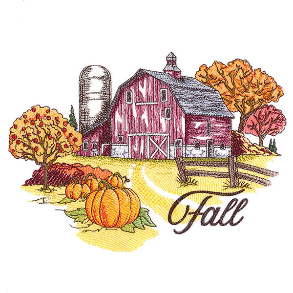 Fall in the Country Barn Scene - Image 2