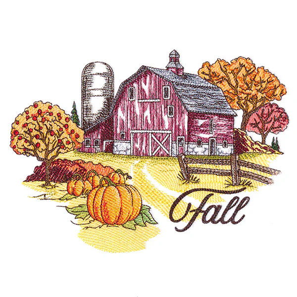 Fall in the Country Barn Scene - Image 3