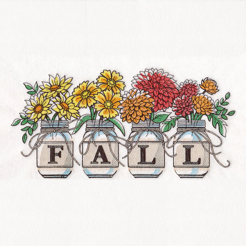 Fall Jar Bouquet Border - Image 6