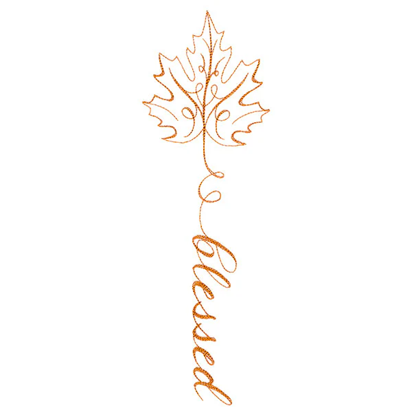 Fall Leaves Calligraphy - Blessed - Image 2