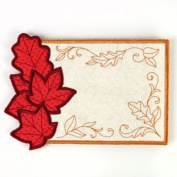 Fall Leaves Mug Rug (In-the-Hoop) - Image 3