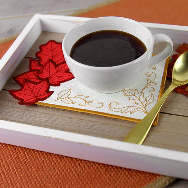 Fall Leaves Mug Rug (In-the-Hoop) - Image 6