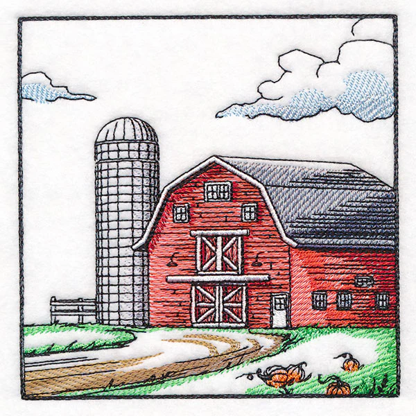 Fall on the Farm Scene - Barn and Silo - Image 10